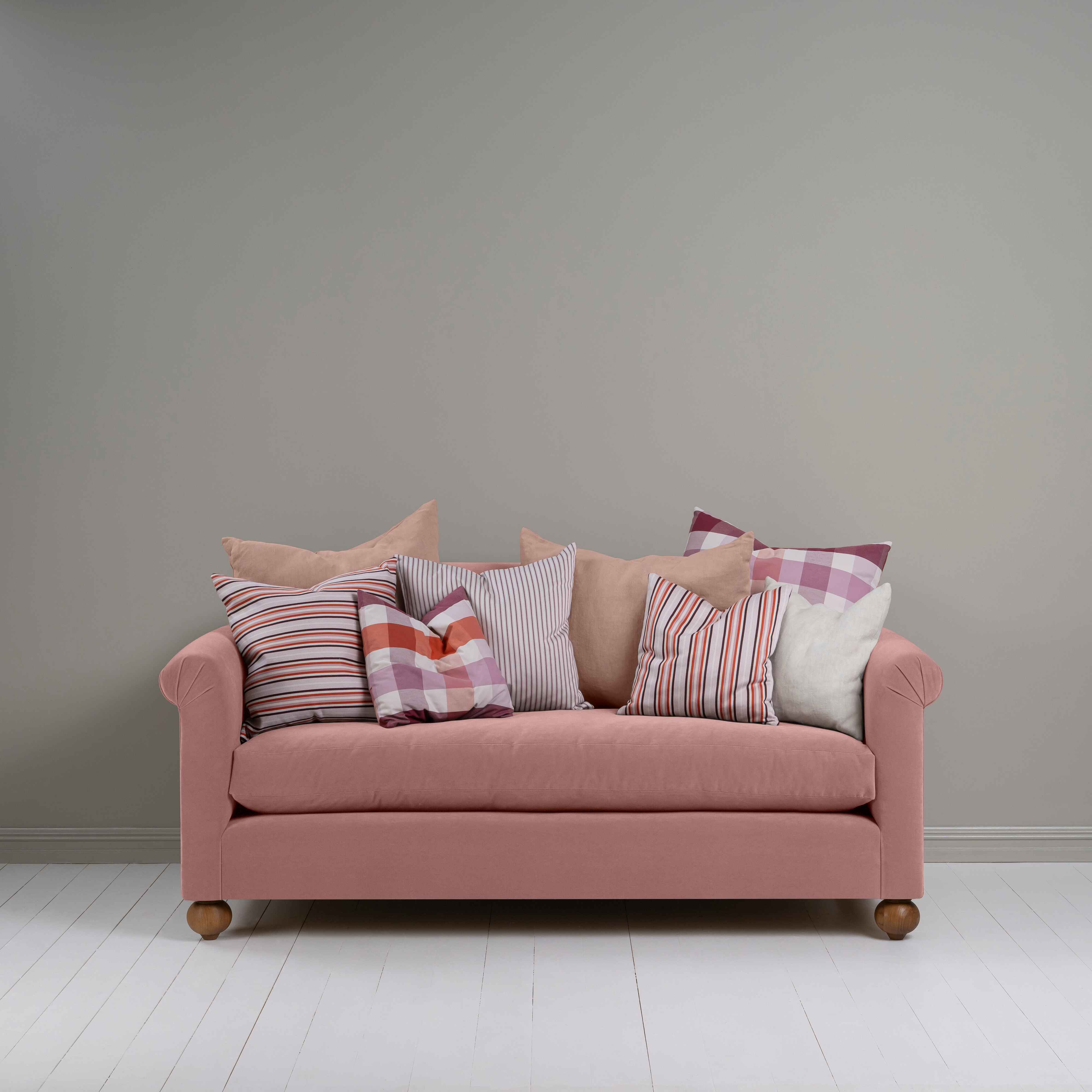 Dolittle 3 Seater Sofa in Intelligent Velvet Rose, With 8 NiX Special Cushions - Nicola Harding