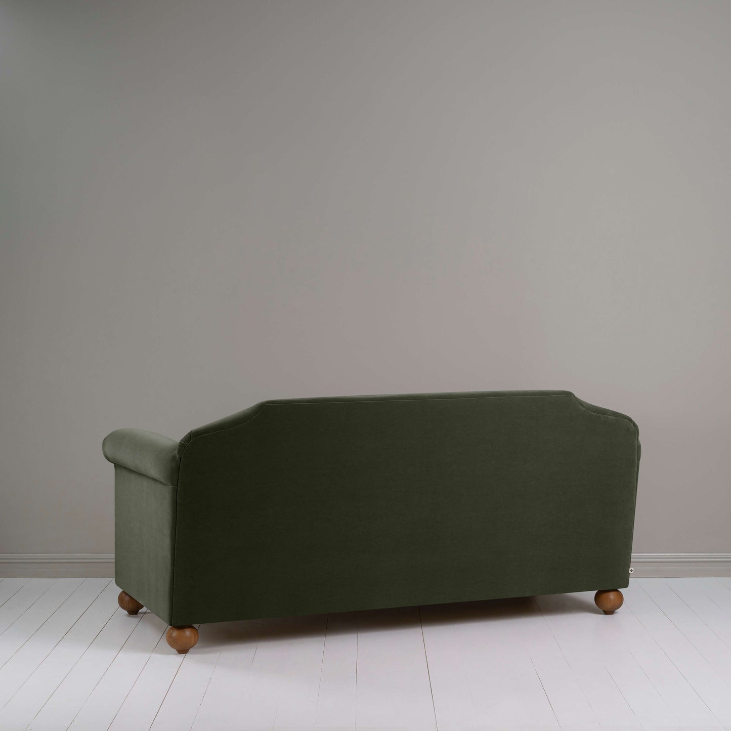 Dolittle 3-Seater Sofa in Intelligent Velvet Seaweed, Back View - Nicola Harding