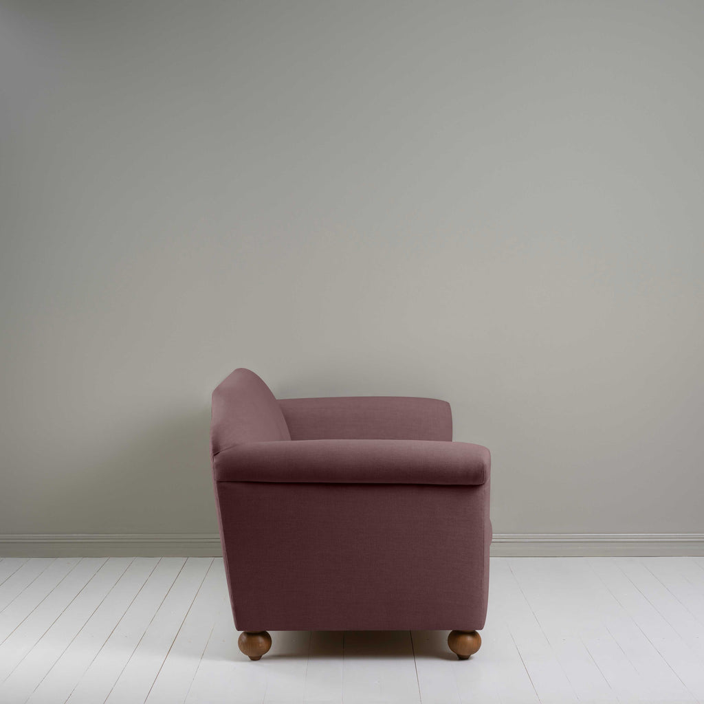 Dolittle 3-Seater Sofa in Laidback Linen Damson, Side Table - Nicola Harding