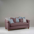 Dolittle 3-Seater Sofa in Laidback Linen Damson, With Two Matching and Five Special Cushions - Nicola Harding
