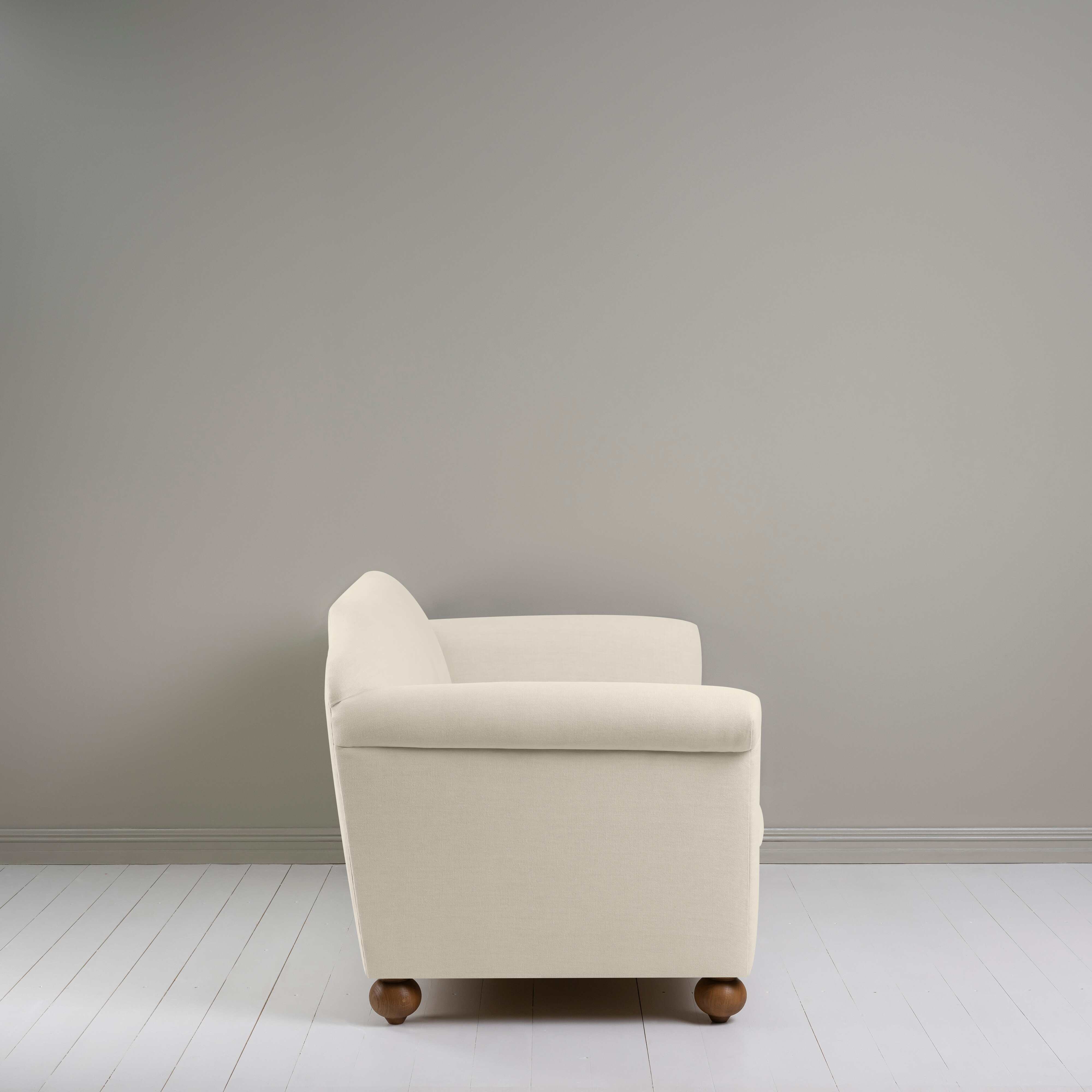 Dolittle 4 seater sofa in Laidback Linen Dove Side View - Nicola Harding
