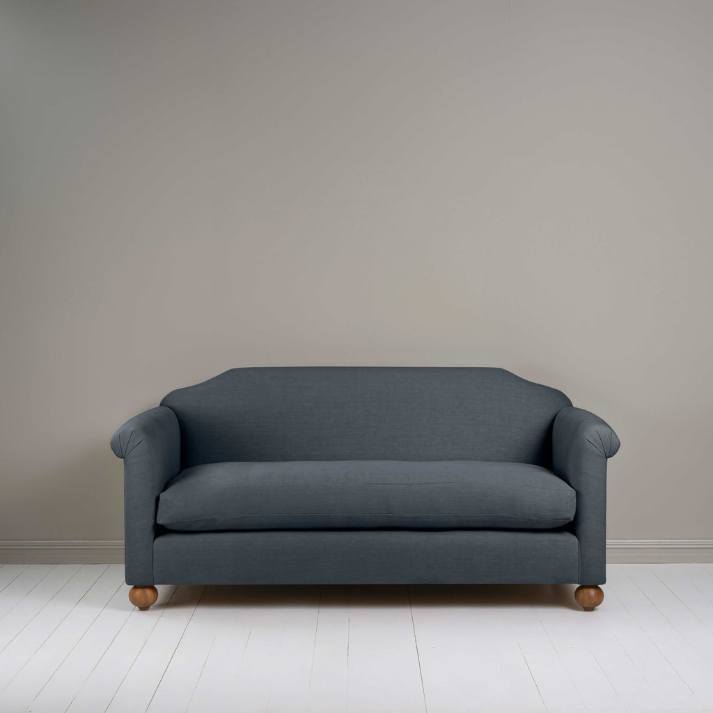 Dolittle 3 Seater Sofa in Laidback Linen Midnight, Front View - Nicola Harding
