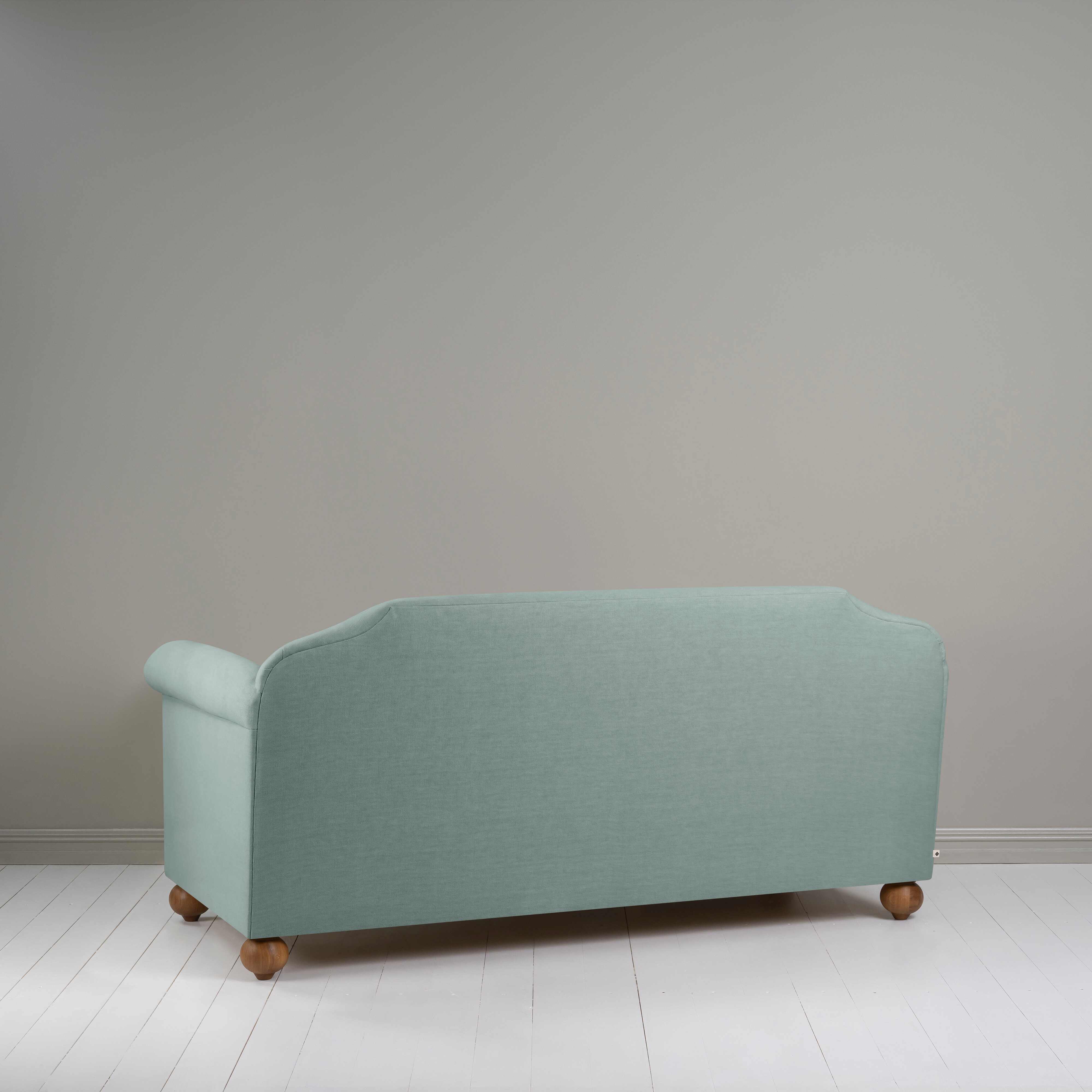 Dolittle 3 Seater Sofa in Laidback Linen Mineral, Back View - Nicola Harding