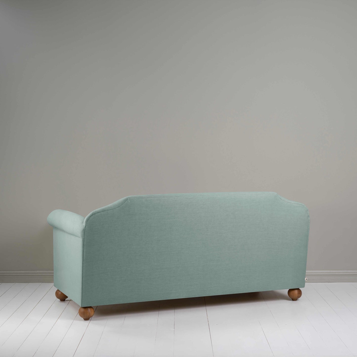 Dolittle 3 Seater Sofa in Laidback Linen Mineral, Back View - Nicola Harding
