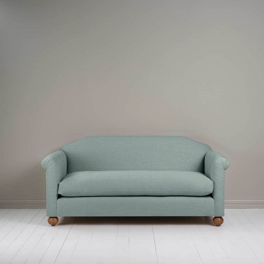 Dolittle 3 Seater Sofa in Laidback Linen Mineral, Front View - Nicola Harding