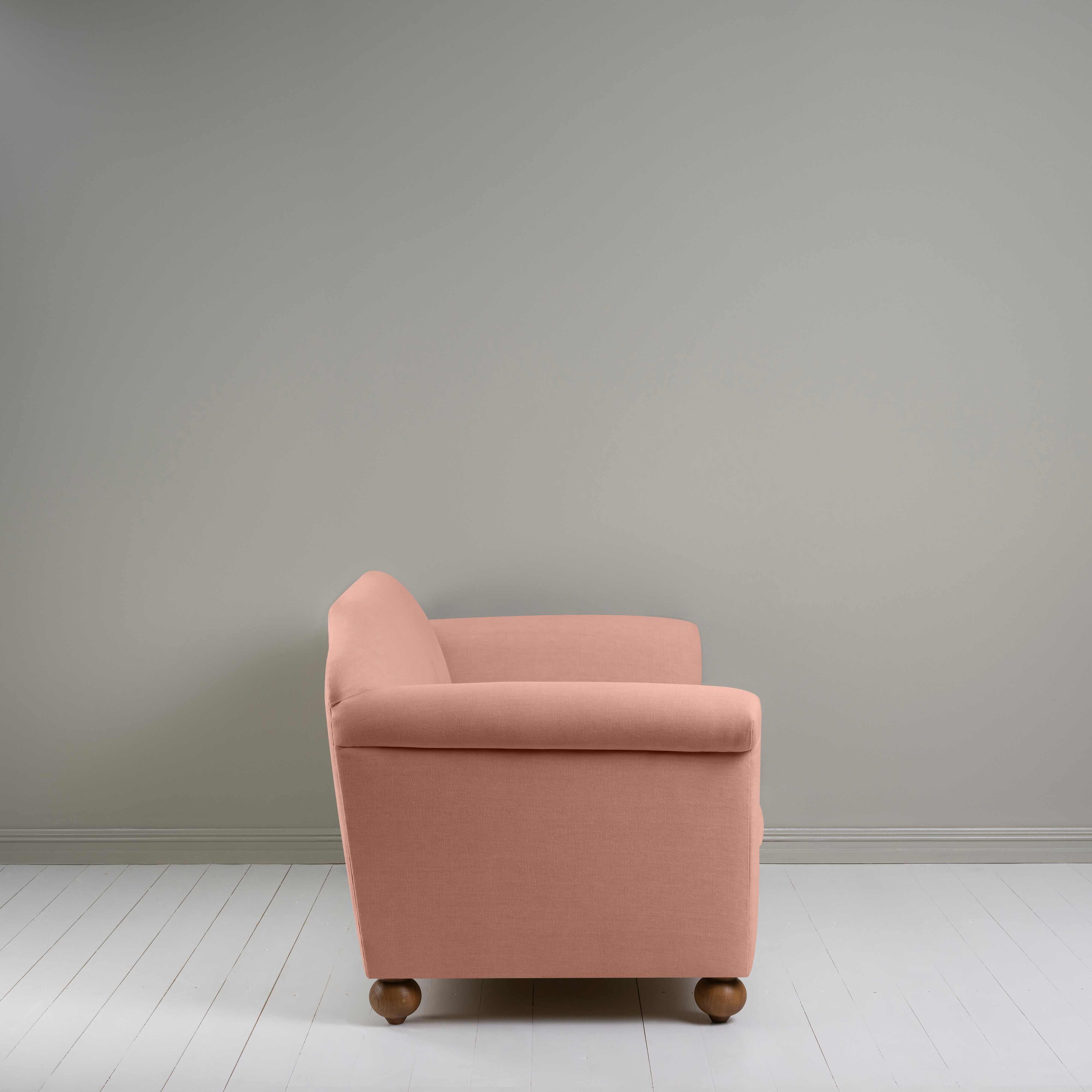 Dolittle 3 Seater Sofa in Laidback Linen Roseberry, Side View - Nicola Harding