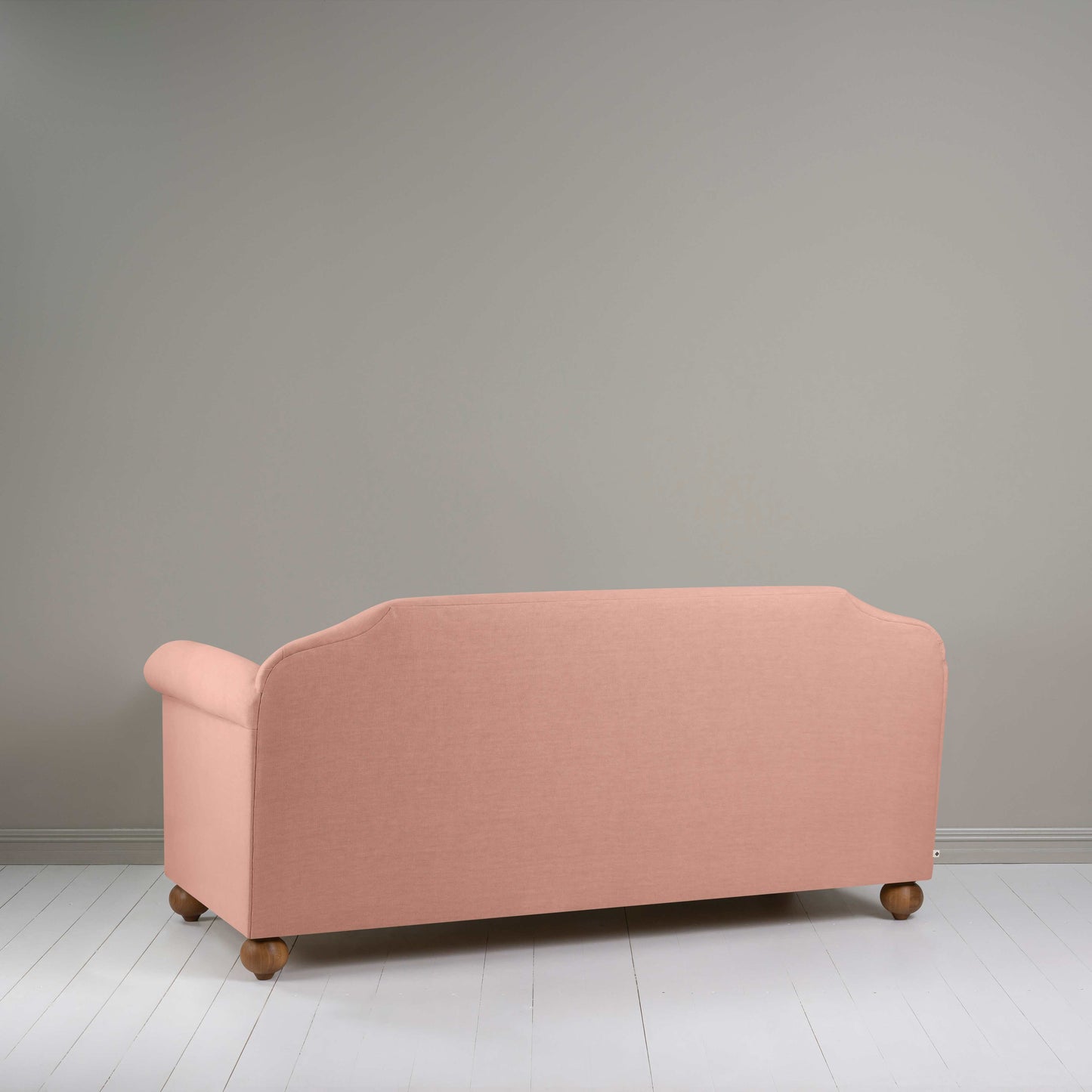 Dolittle 3 Seater Sofa in Laidback Linen Roseberry, Back View - Nicola Harding