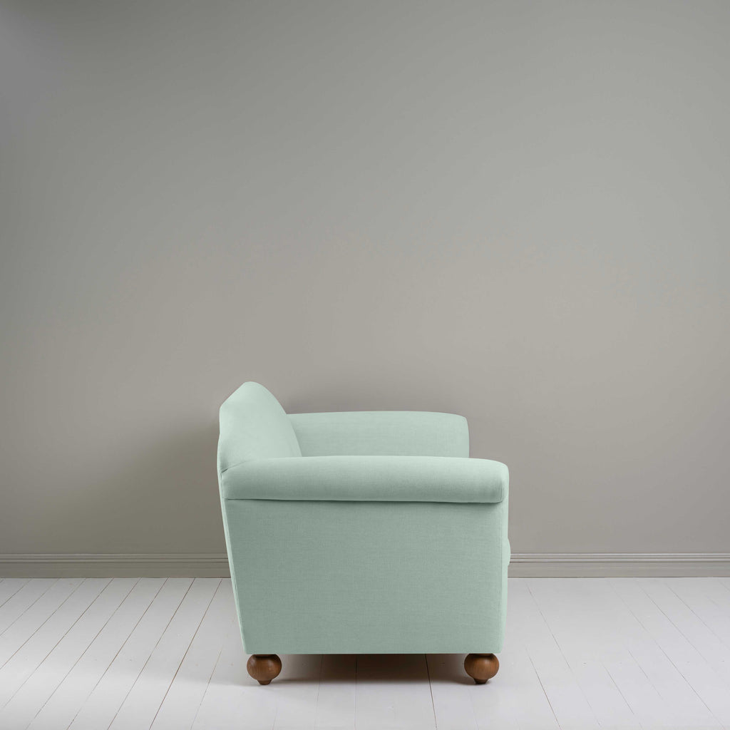 Dolittle 3 Seater Sofa in Laidback Linen Sky, Side View - Nicola Harding