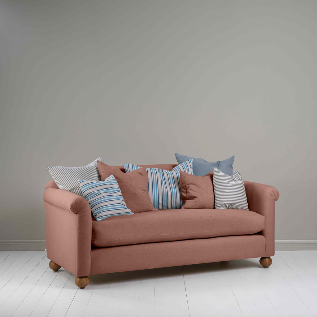 Dolittle 3 Seater Sofa in Laidback Linen Sweet Briar, With Multiple NiX Cushions - Nicola Harding