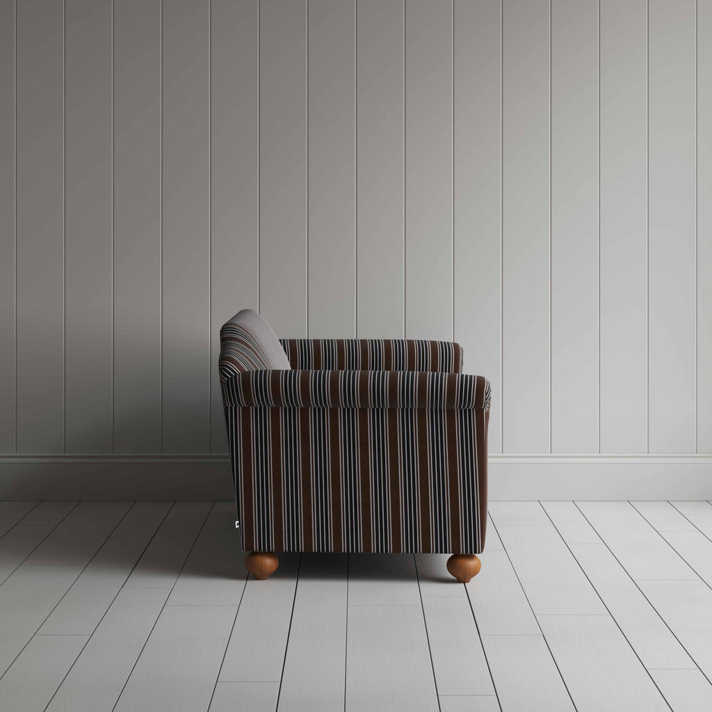 Dolittle 3 Seater Sofa in Regatta Cotton, Charcoal, Side View - Nicola Harding