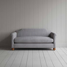 Dolittle 3 Seater Sofa in Ticking Cotton, Blue Brown, Front View - Nicola Harding