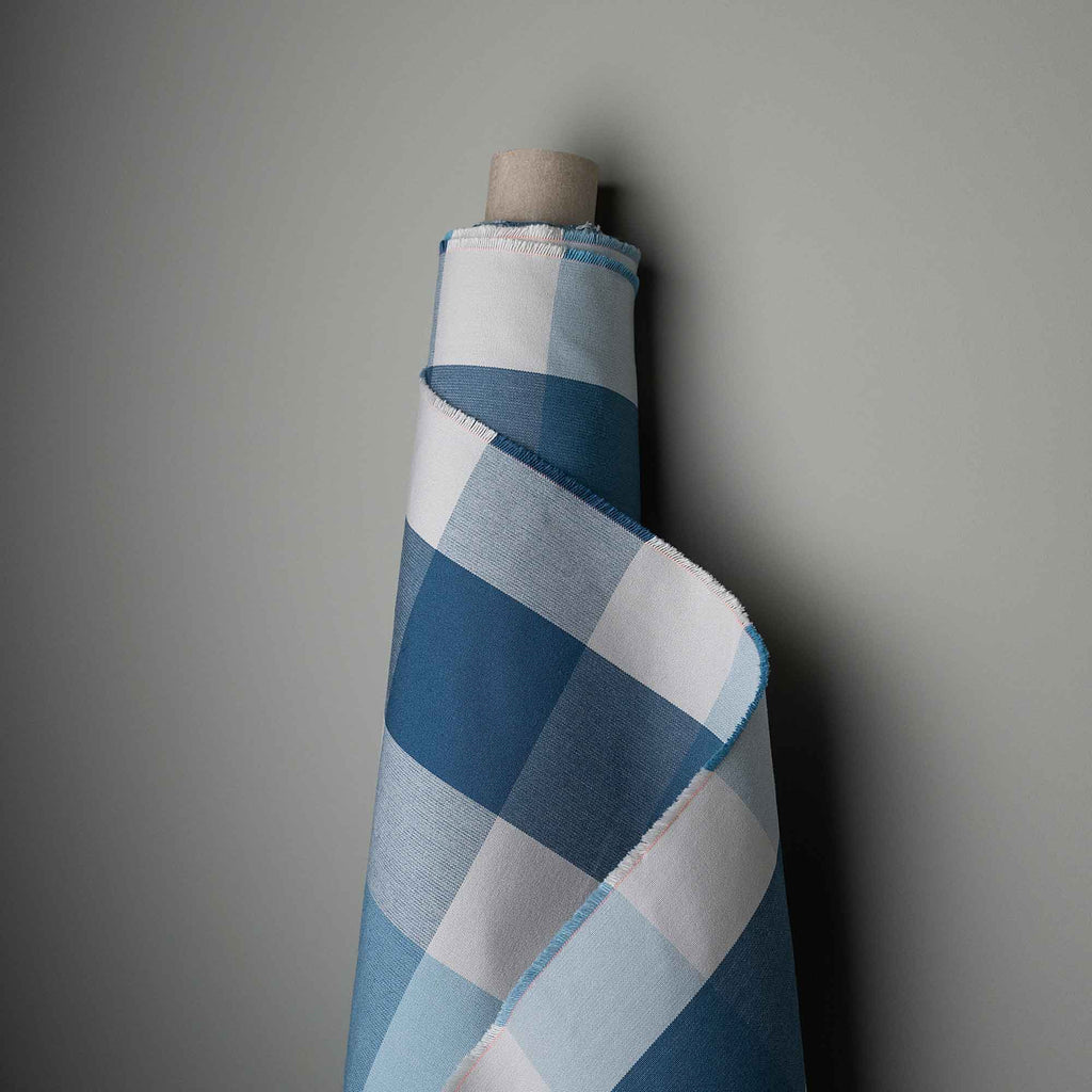 Checkmate Cotton, Blue Fabric Roll - By NiX