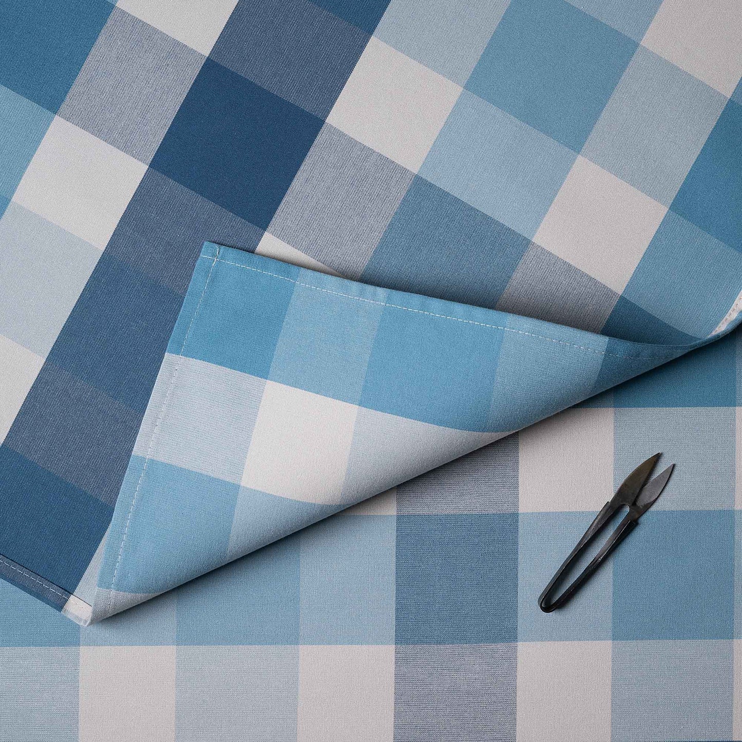 Checkmate Cotton, Blue Fabric With Clipper - By NiX