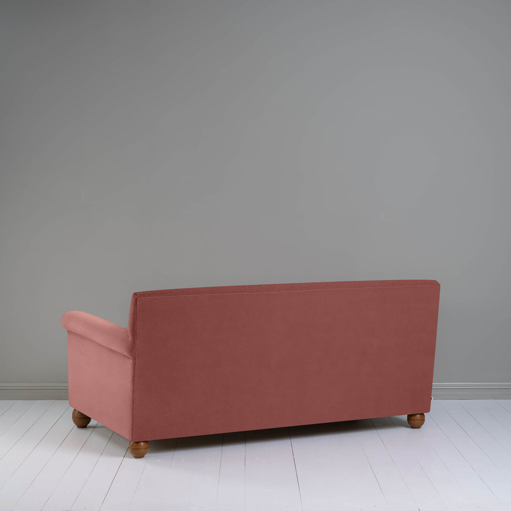  Idler 3 Seater Sofa in Intelligent Velvet Damson Frame and Ticking Cotton Berry Seat 