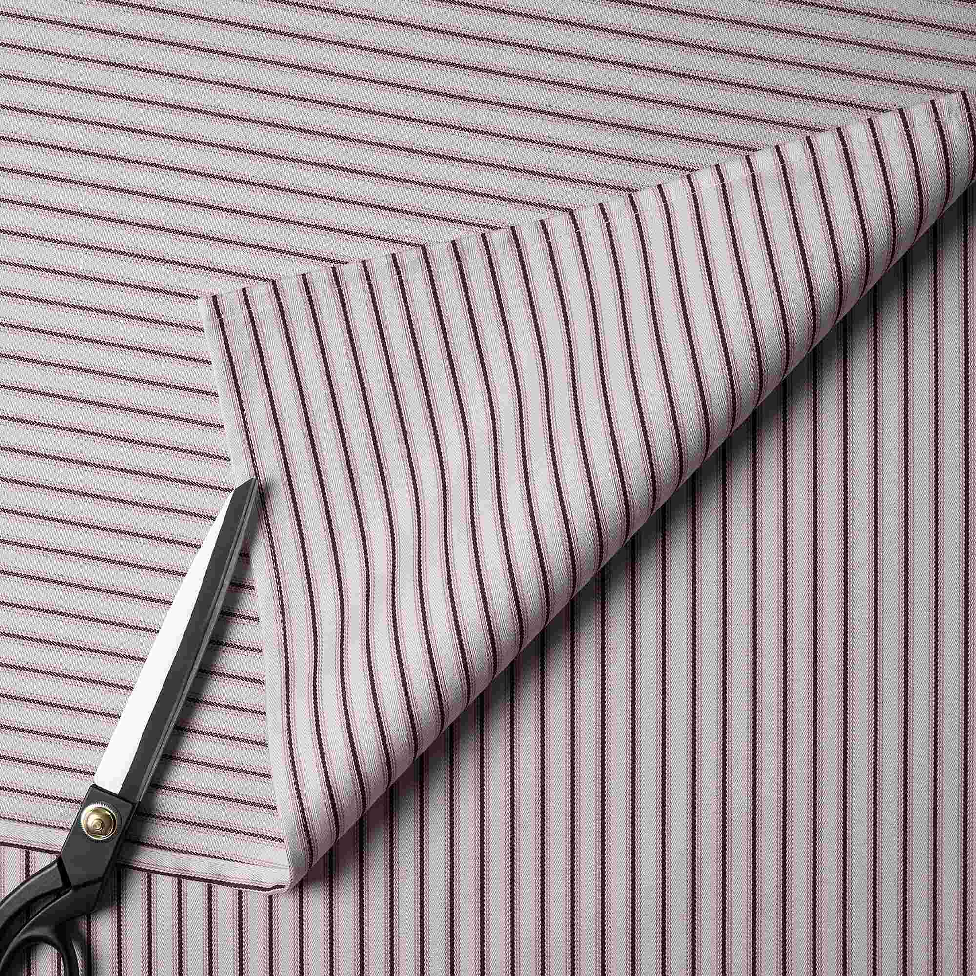 Idler 3 Seater Sofa in Intelligent Velvet Damson Frame and Ticking Cotton Berry Seat - Nicola Harding