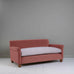 image of Idler 3 Seater Sofa in Intelligent Velvet Damson Frame and Ticking Cotton Berry Seat