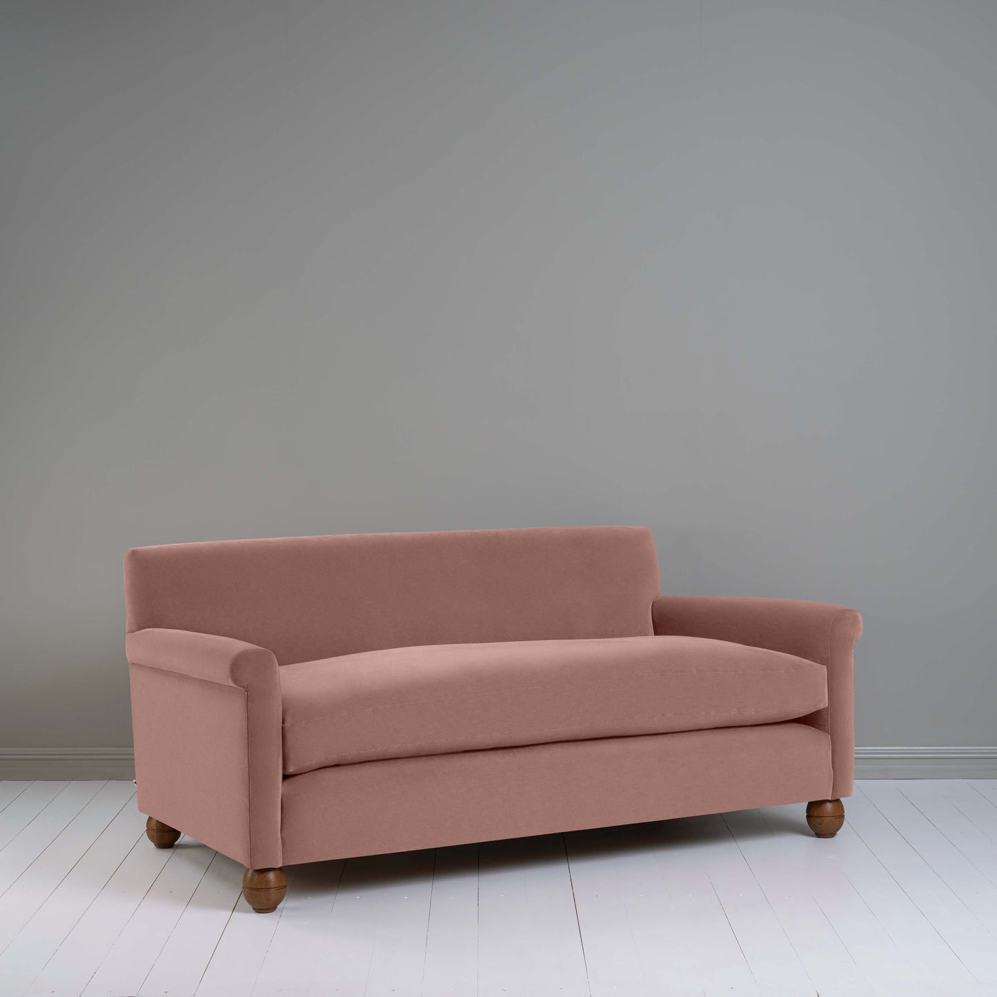 Idler 3 Seater Sofa in Intelligent Velvet Dusky Pink - Nicola Harding