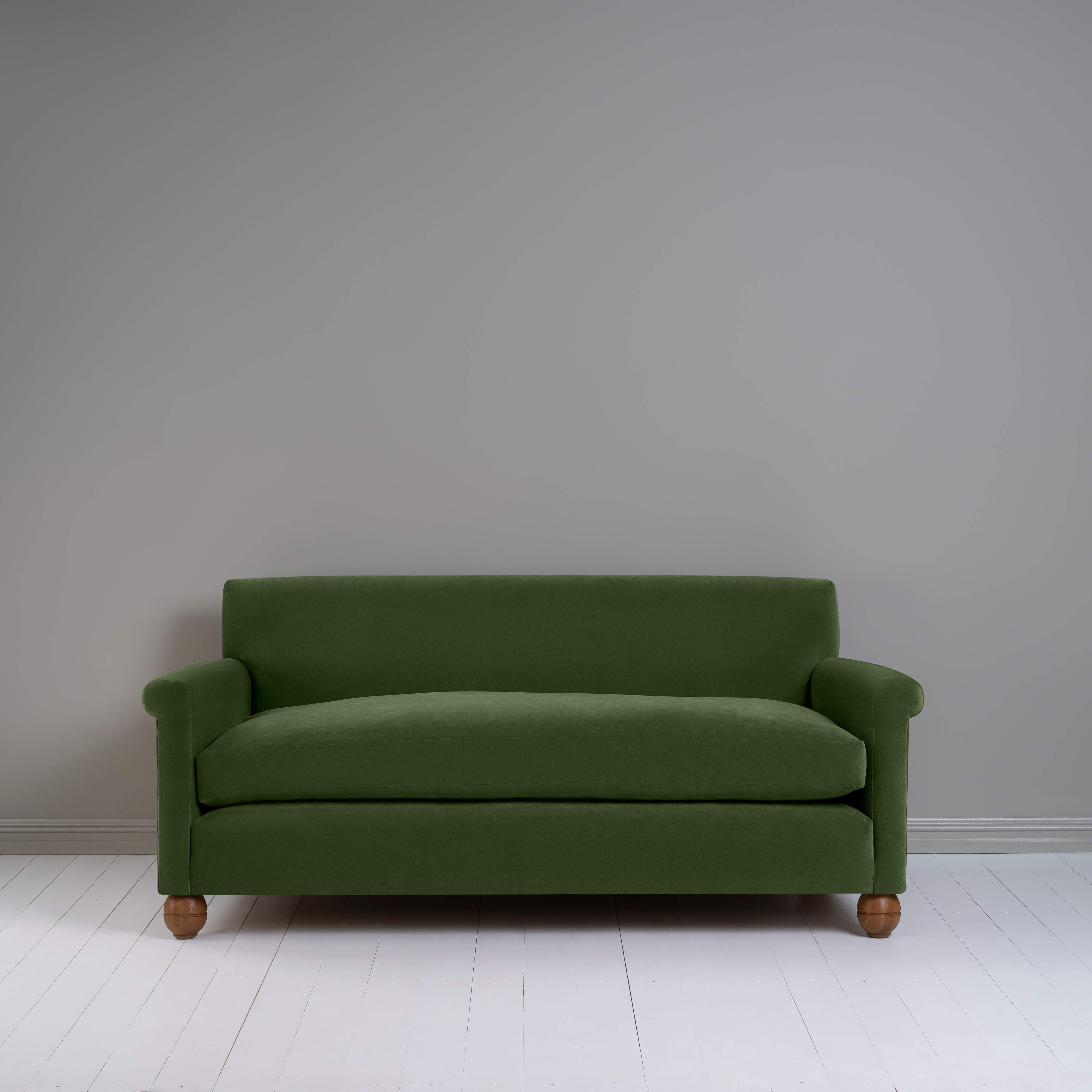 Front View of 3 Seater Sofa in Green(Juniper) Velvet - Nicola Harding