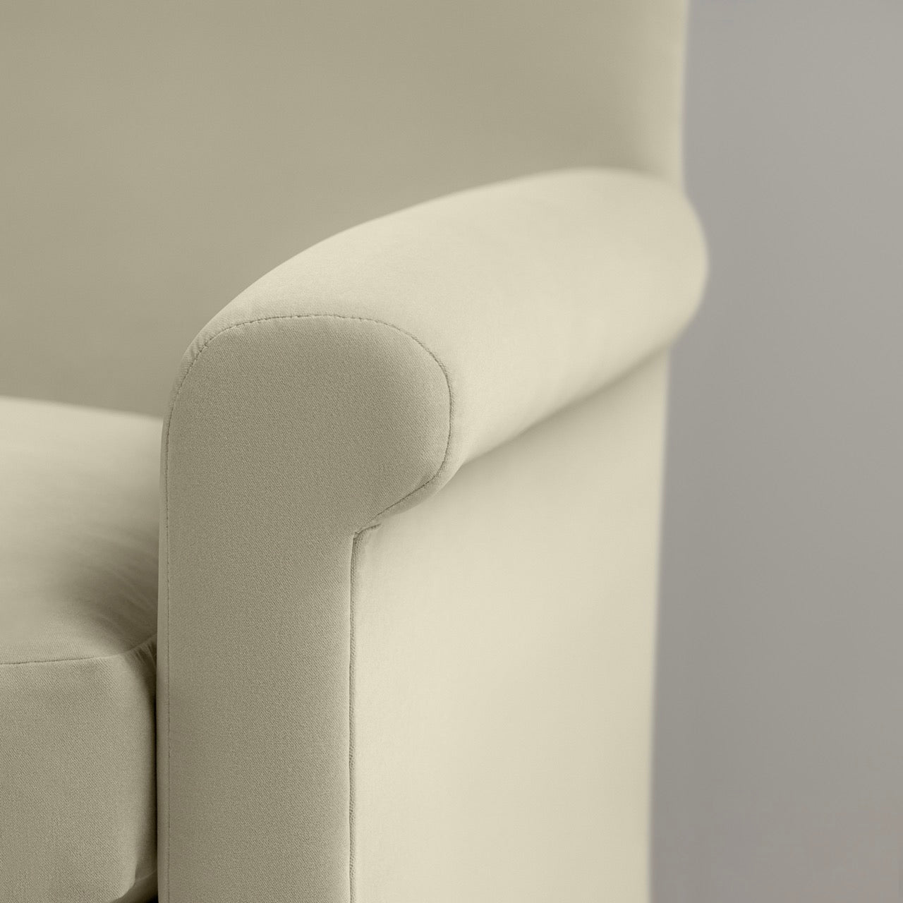 Arm Design Closeup of 3 Seater Sofa in Velvet Moonstone - NiX