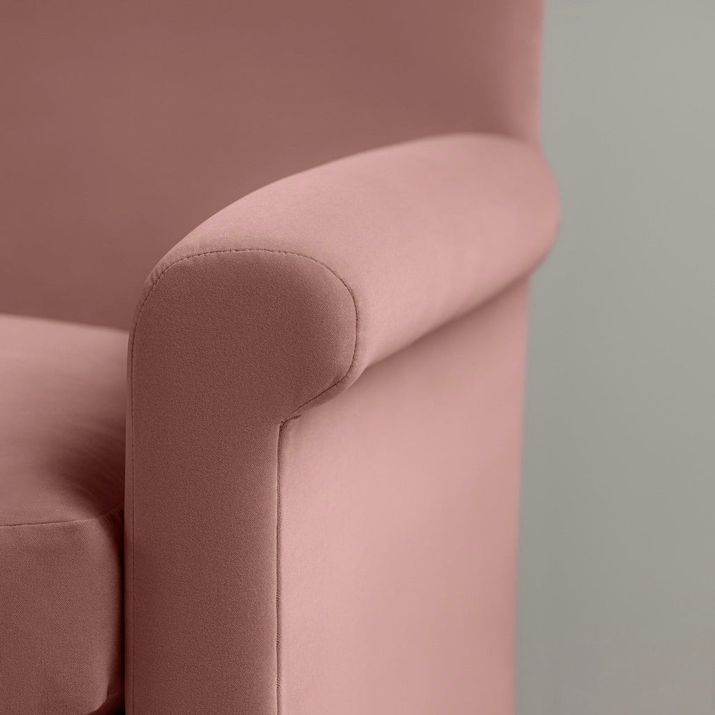 Arm Design Closeup of 3 Seater Sofa in Pink(Rose) Velvet