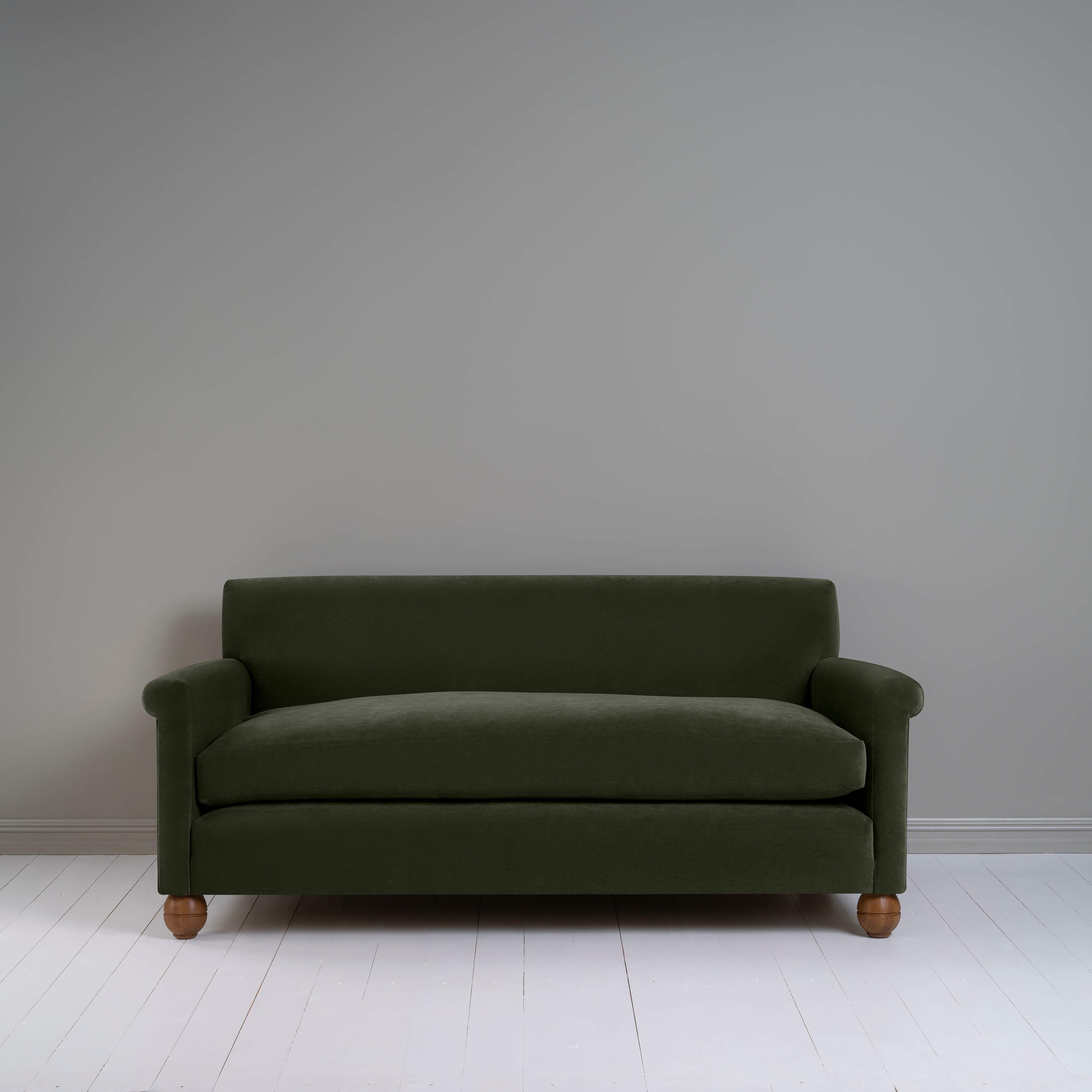 Front View of 3 Seater Sofa in Green(Seaweed) Velvet