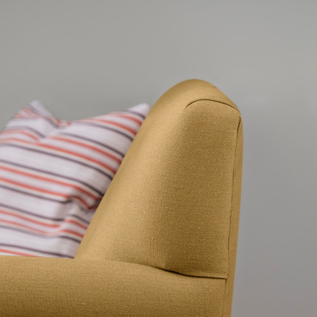 Design Closeup of 3 Seater Sofa in Yellow(Ochre) Color.