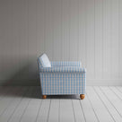 Idler 3 Seater Sofa in Square Deal Cotton, Blue Brown - Nicola Harding