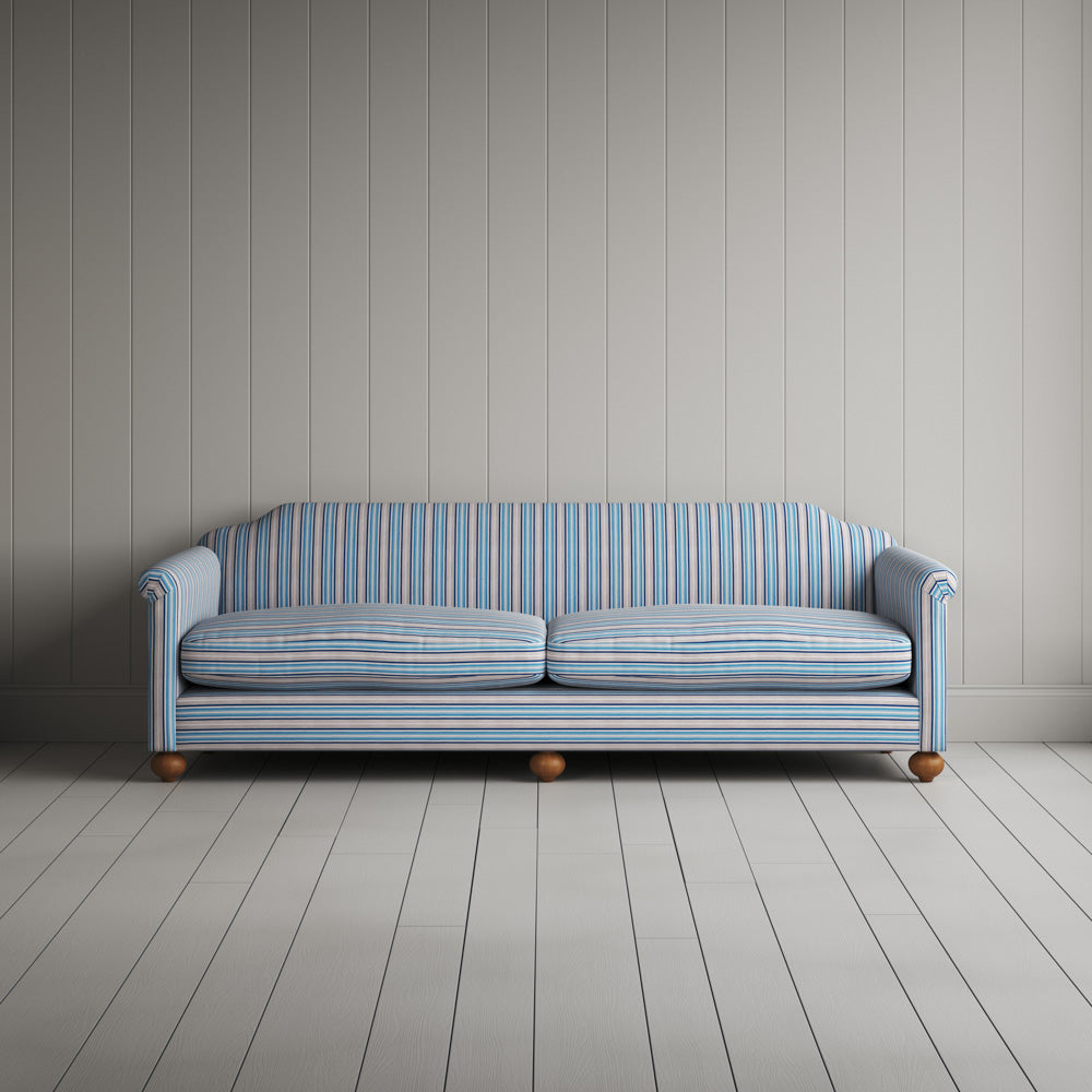Dolittle 4 Seater Sofa in Slow Lane Cotton Linen, Blue