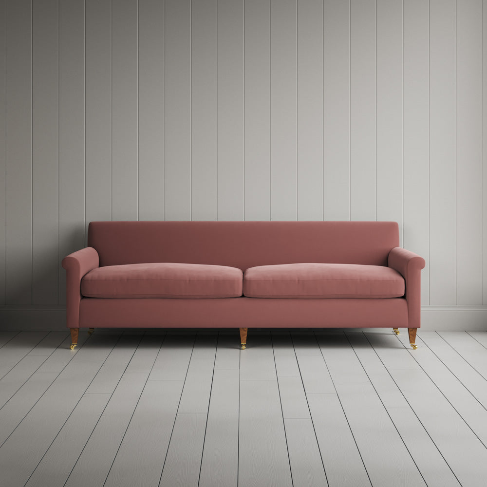 Front view of Idler 4 seater sofa in Intelligent Velvet Rose