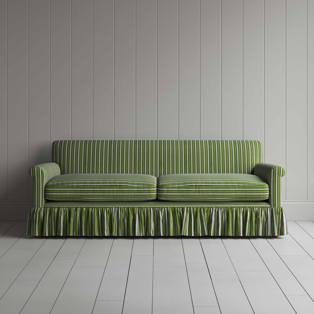  Curtain Call 4 Seater Sofa in Colonnade Cotton, Green and Wine 