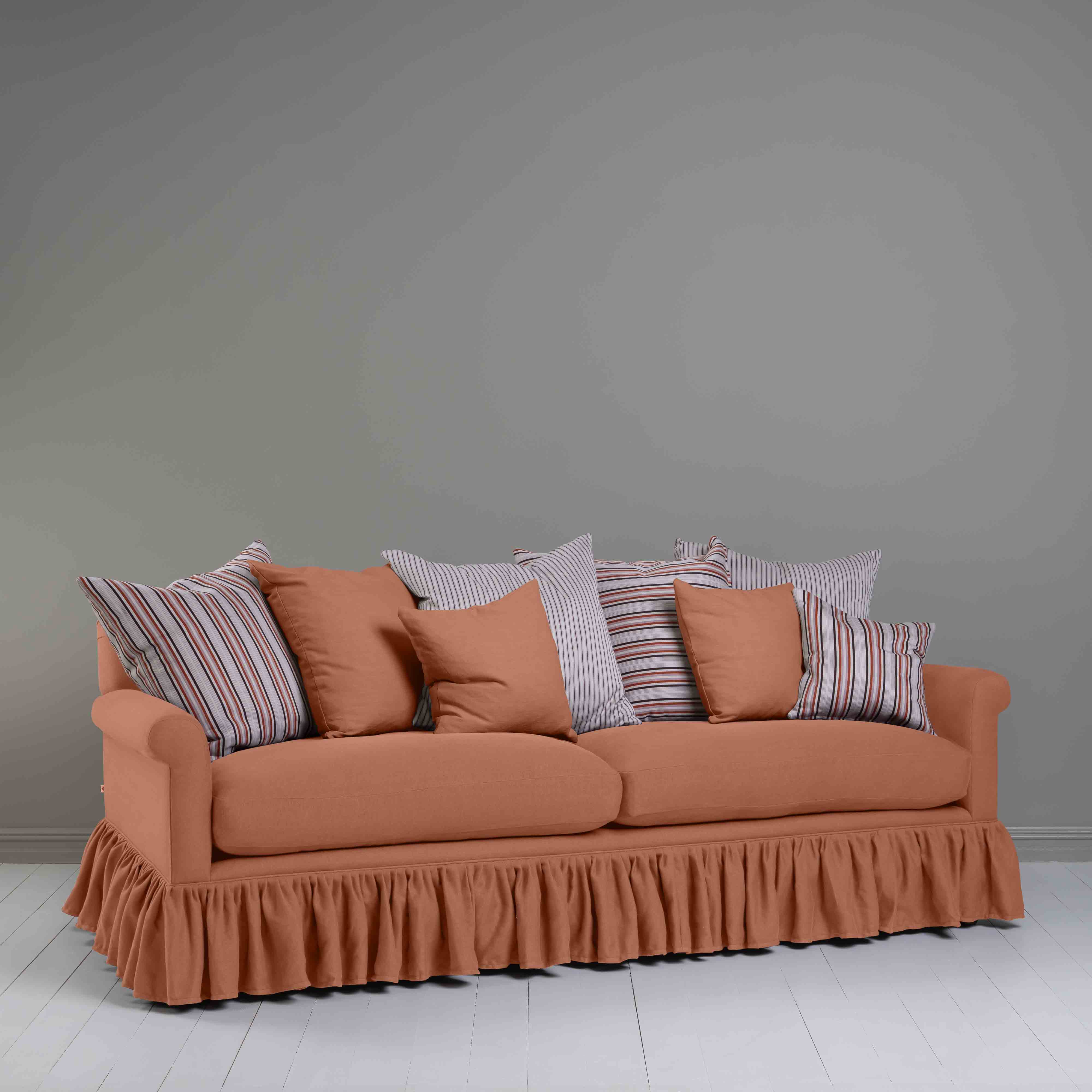  Curtain Call 4 Seater Sofa in Laidback Linen Cayenne 