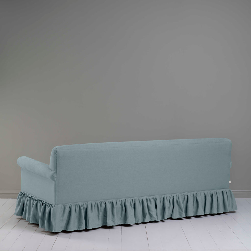 Curtain Call 4 Seater Sofa in Laidback Linen Cerulean, Back View - Nicola Harding
