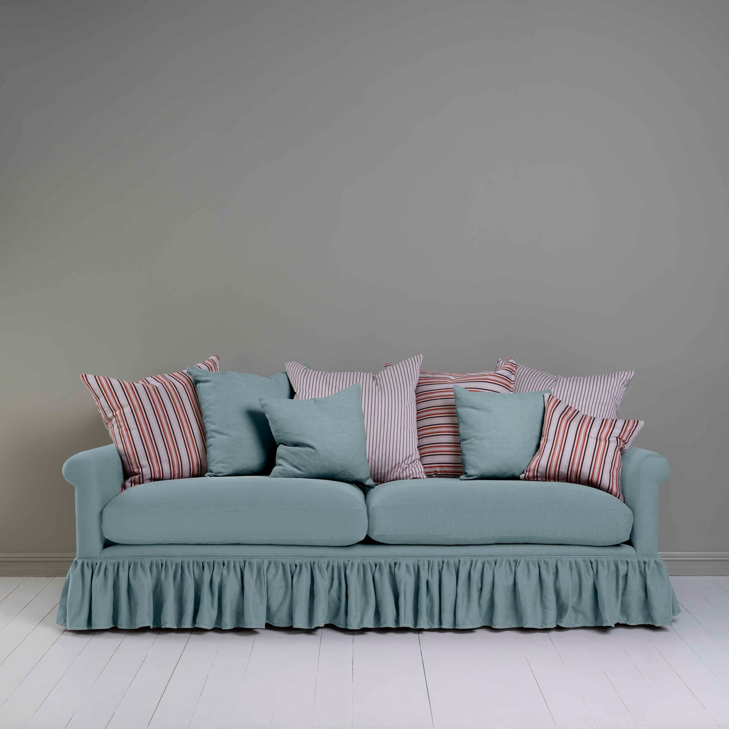 Curtain Call 4 Seater Sofa in Laidback Linen Cerulean