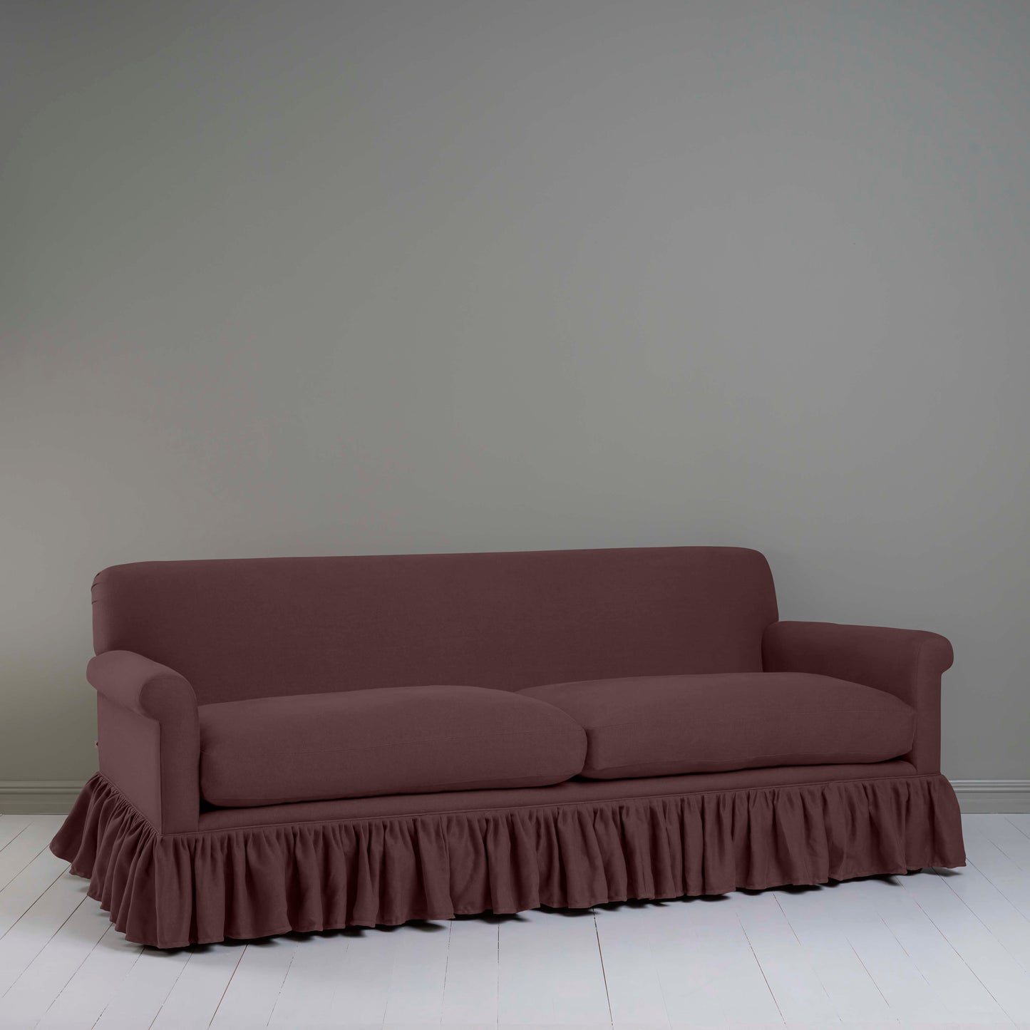 Curtain Call 4 seater sofa in Laidback Linen Damson