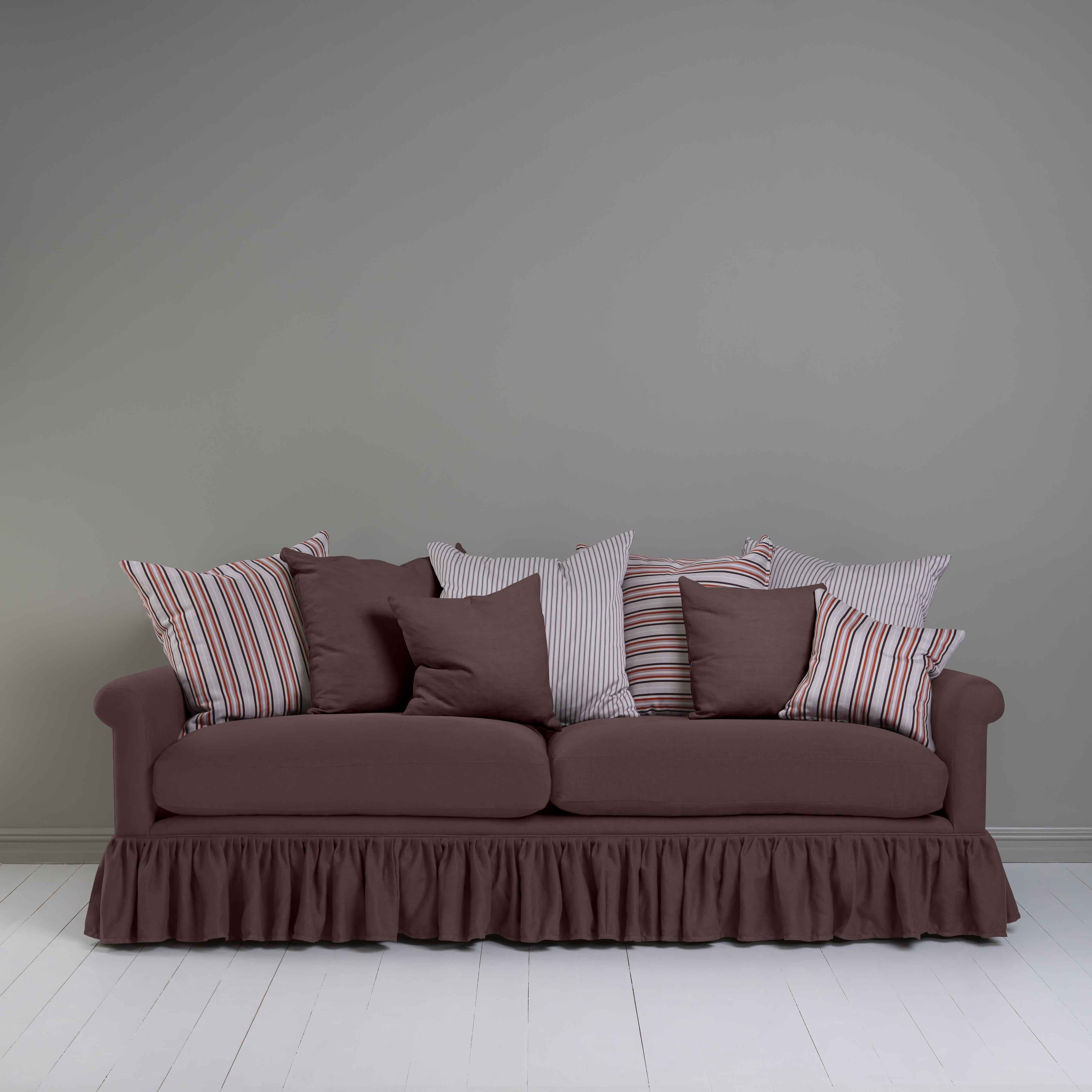 4 seater sofa in (Purple)Damson With Cushions - By NiX