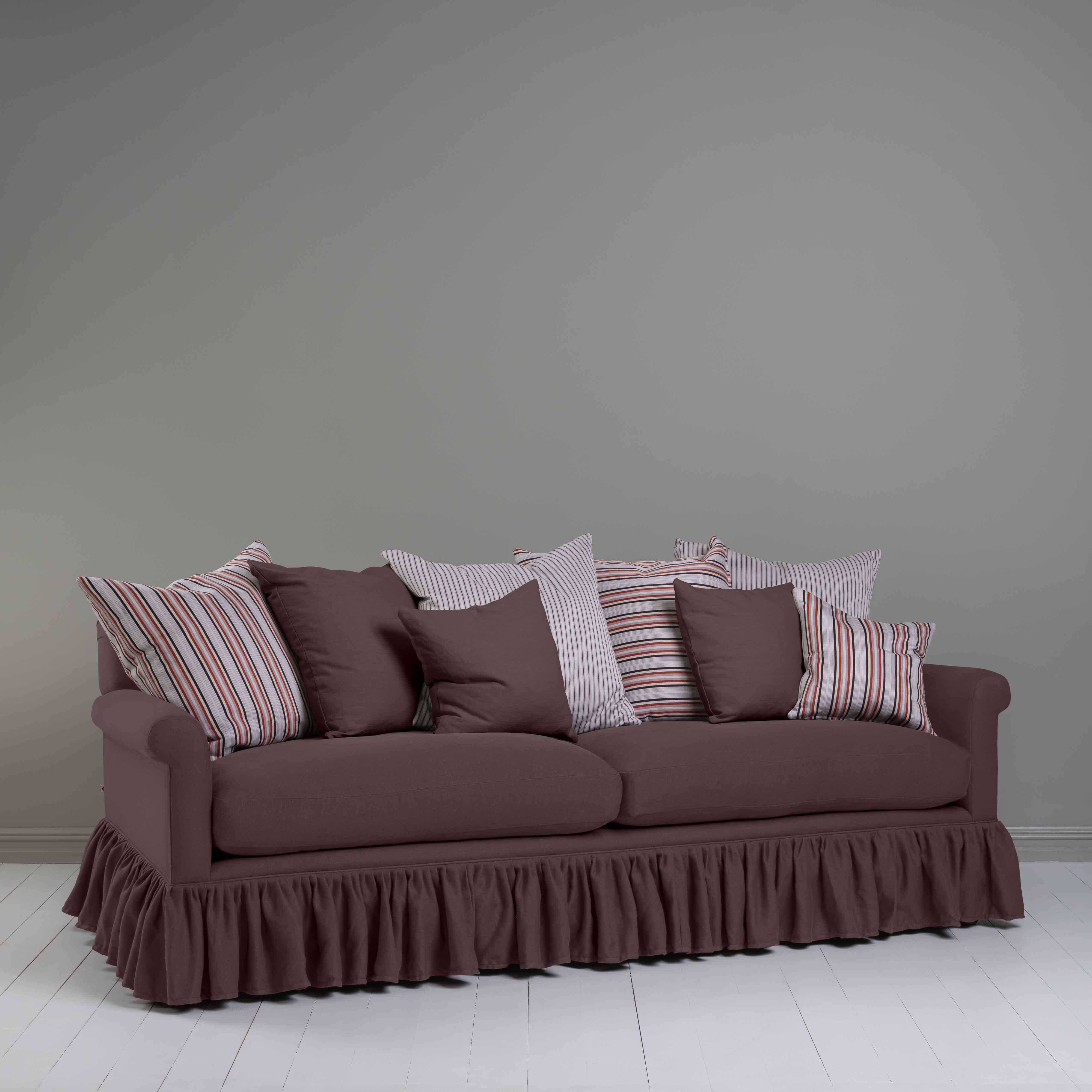 4 seater sofa in (Purple)Damson With Multiple Cushions - By NiX
