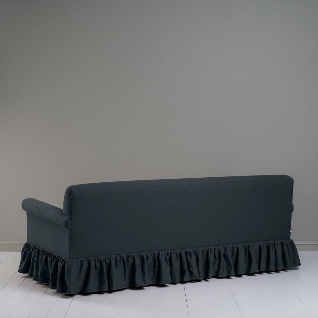 Curtain Call 4 Seater Sofa in Laidback Linen Midnight, Back View - Nicola Harding