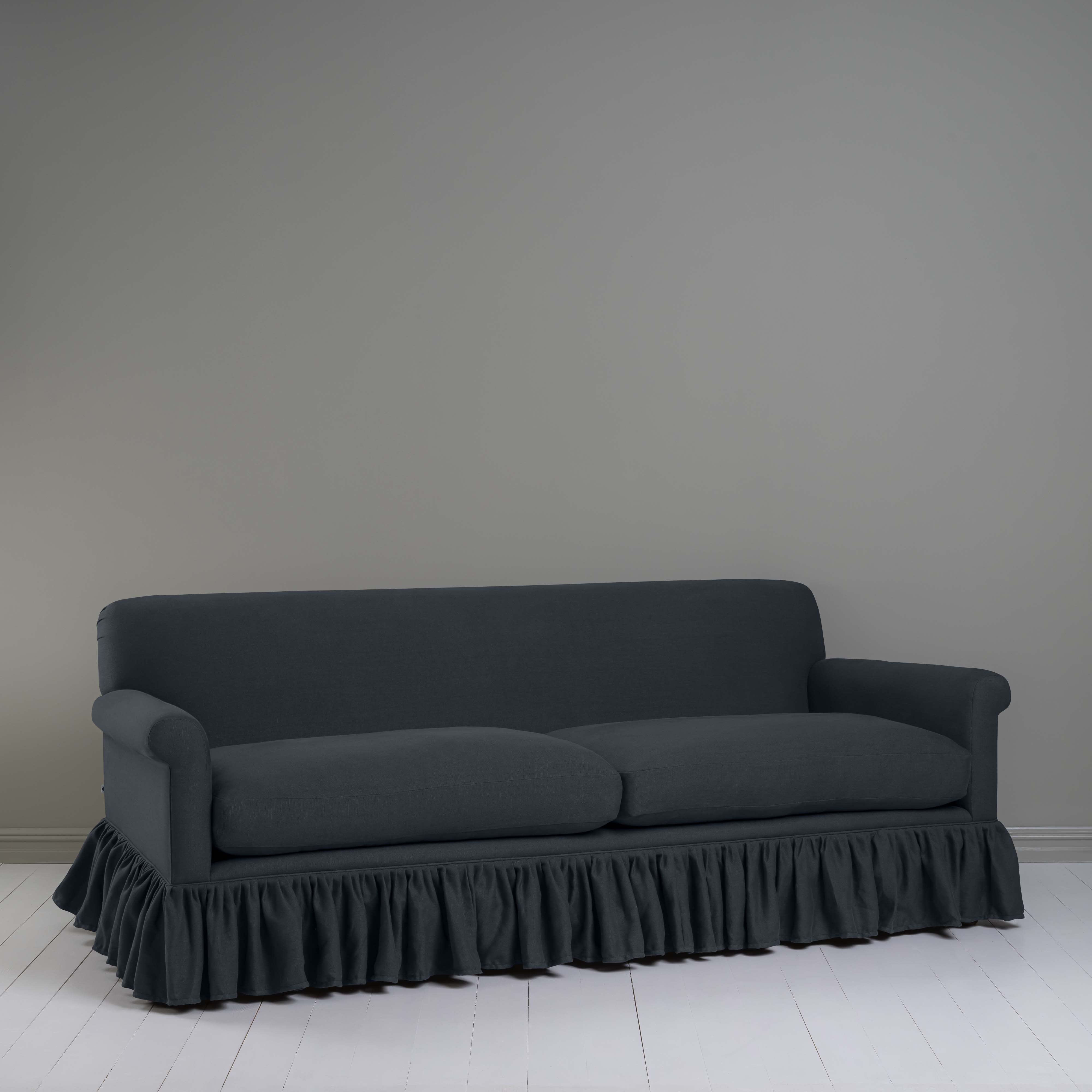 Curtain Call 4 Seater Sofa in Laidback Linen Midnight - Nicola Harding