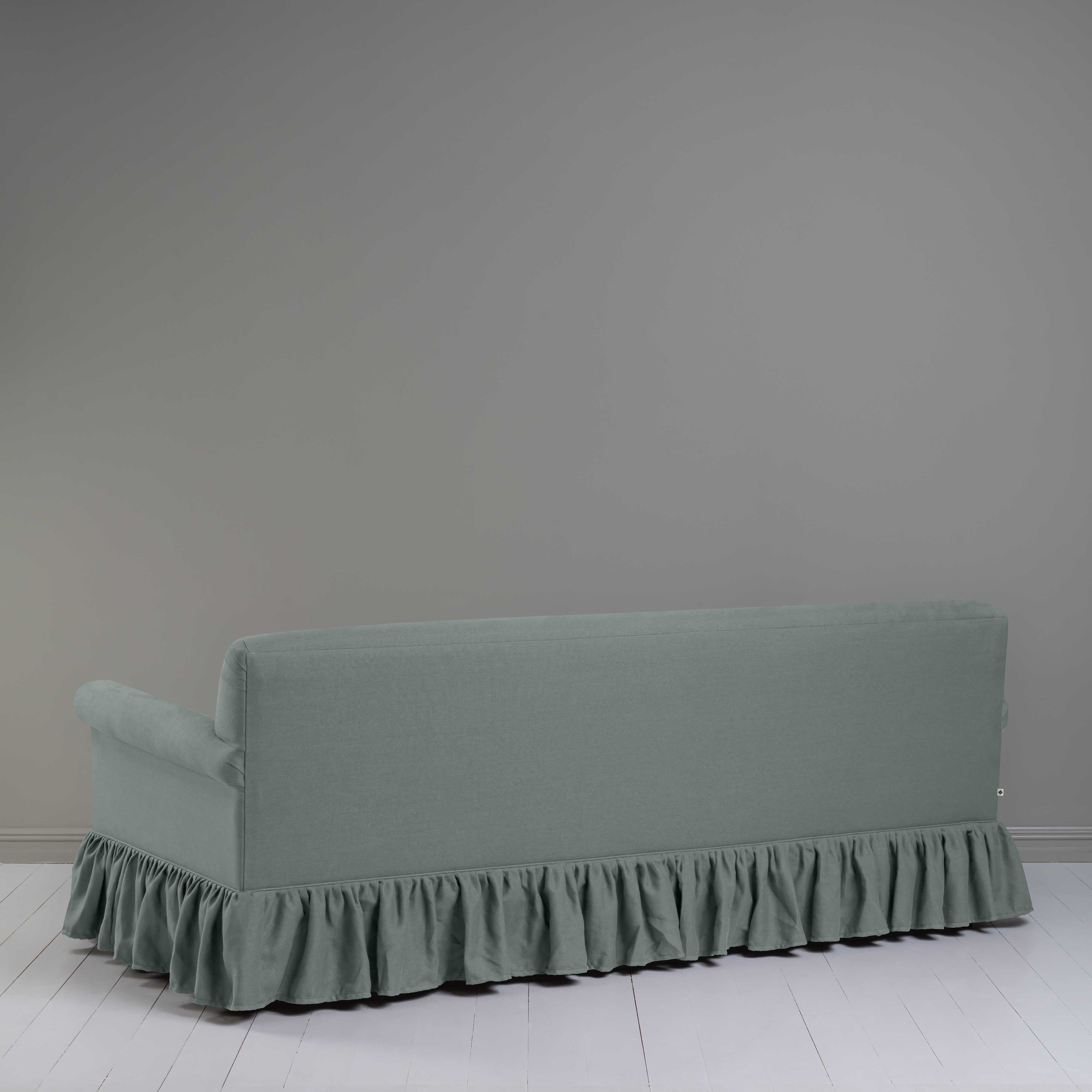 Curtain Call 4 Seater Sofa in Laidback Linen Mineral, Back View - Nicola Harding