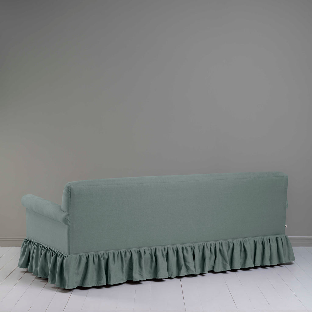 Curtain Call 4 Seater Sofa in Laidback Linen Mineral, Back View - Nicola Harding