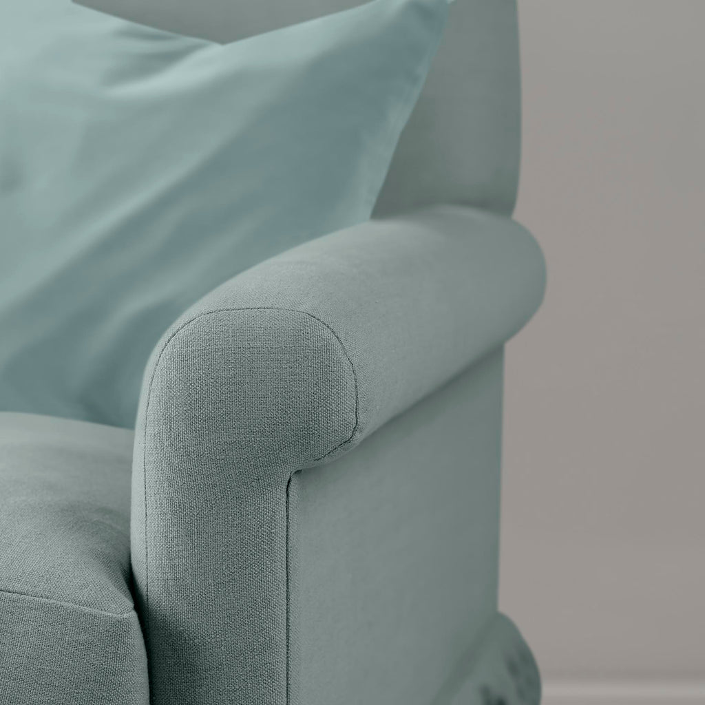 Arm Design Closeup of 4 Seater Sofa in Laidback Linen Mineral - Nicola Harding