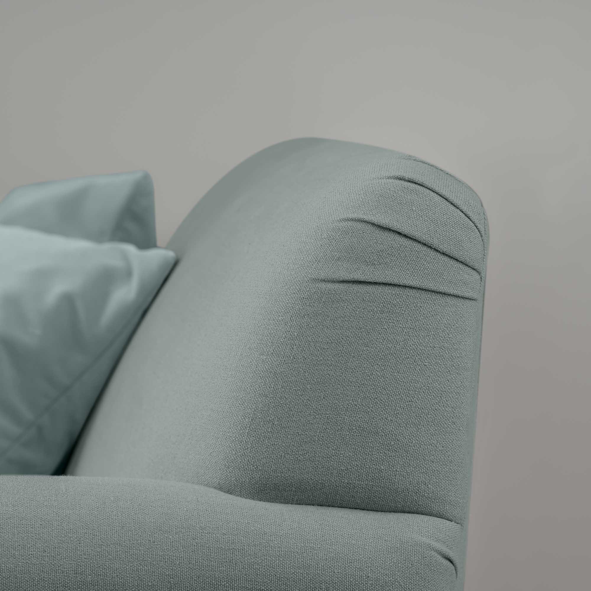 Curtain Call 4 Seater Sofa in Laidback Linen Mineral, Design Closeup - Nicola Harding