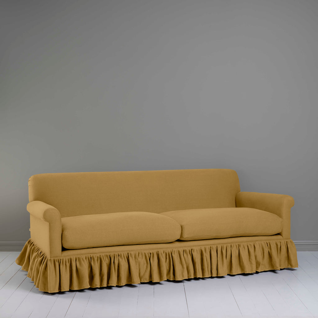 Curtain Call 4 Seater Sofa in Laidback Linen Ochre - Nicola Harding