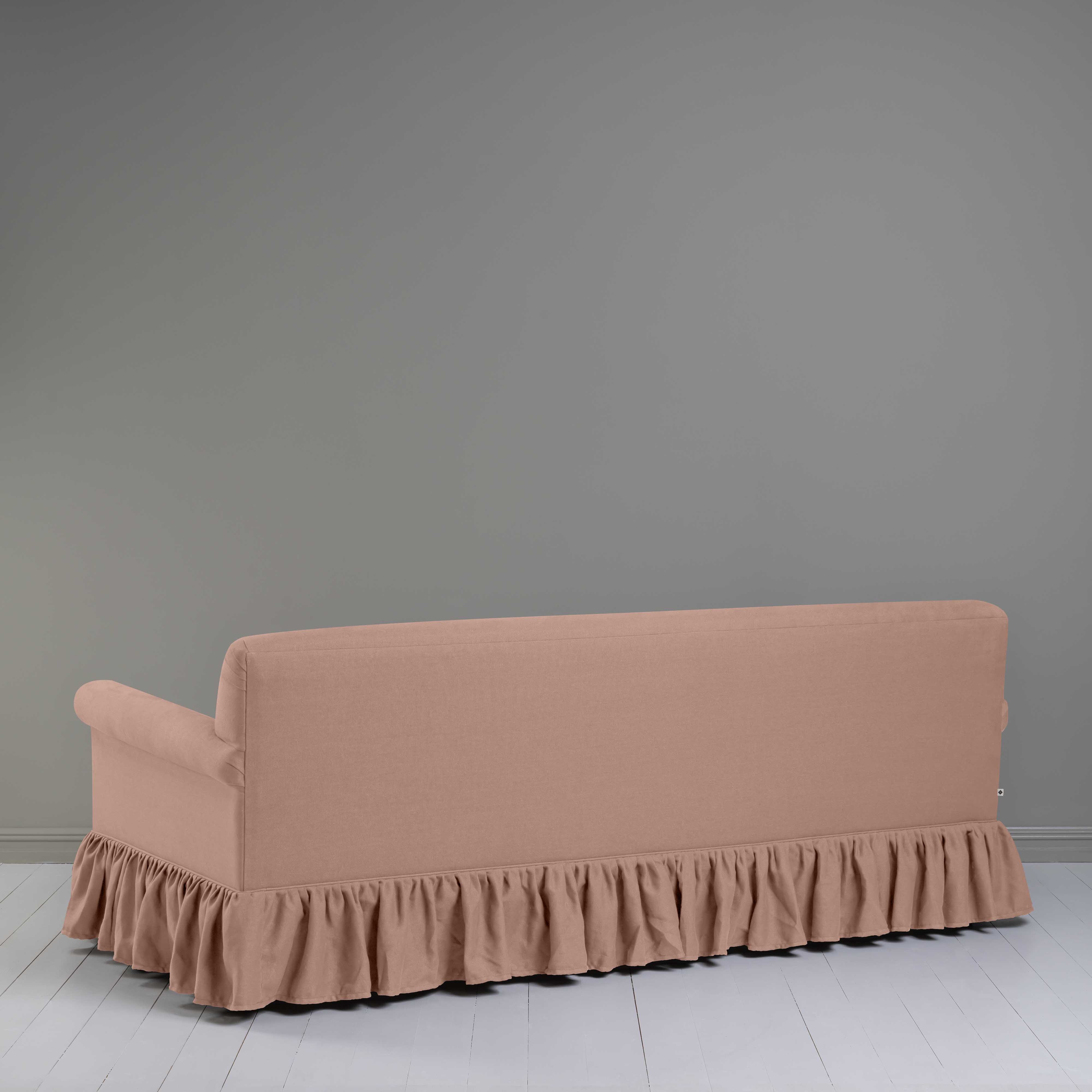 Curtain Call 4 Seater Sofa in Laidback Linen Roseberry, Back View - Nicola Harding