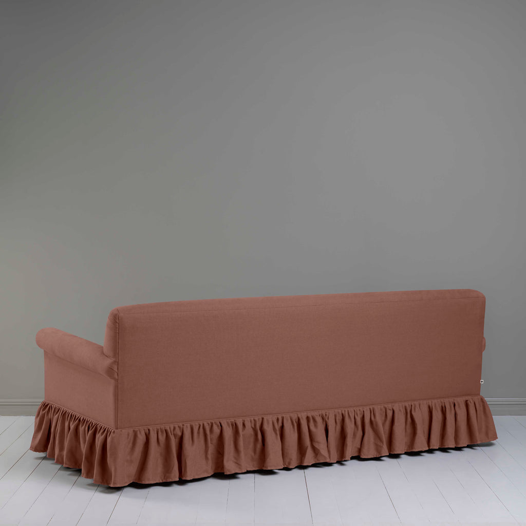 Curtain Call 4 Seater Sofa in Laidback Linen Sweet Briar, Back View - Nicola Harding