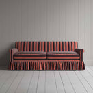 Curtain Call 4 Seater Sofa in Regatta Cotton, Flame, Front View - Nicola Harding
