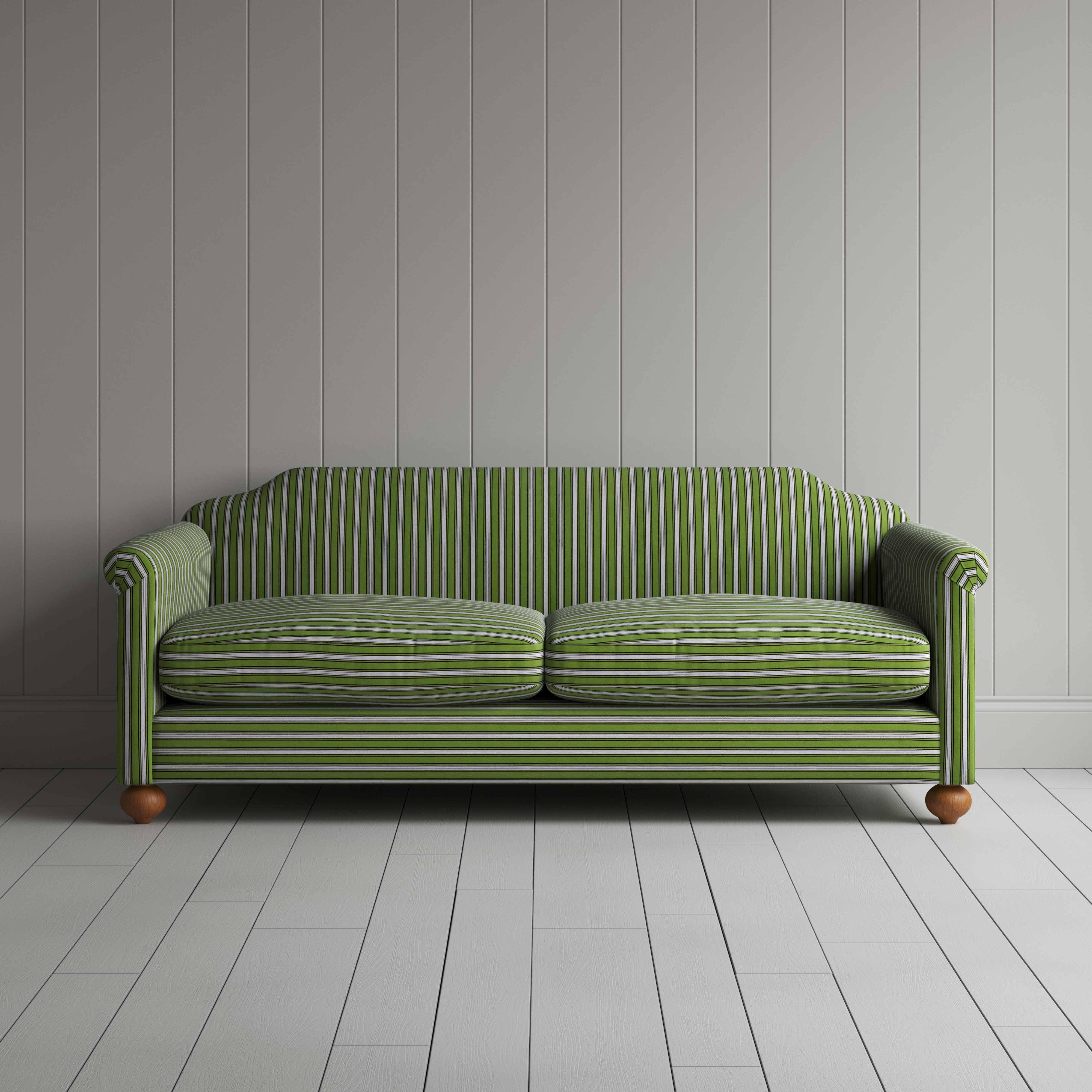  Dolittle 4 Seater Sofa in Colonnade Cotton, Green and Wine 