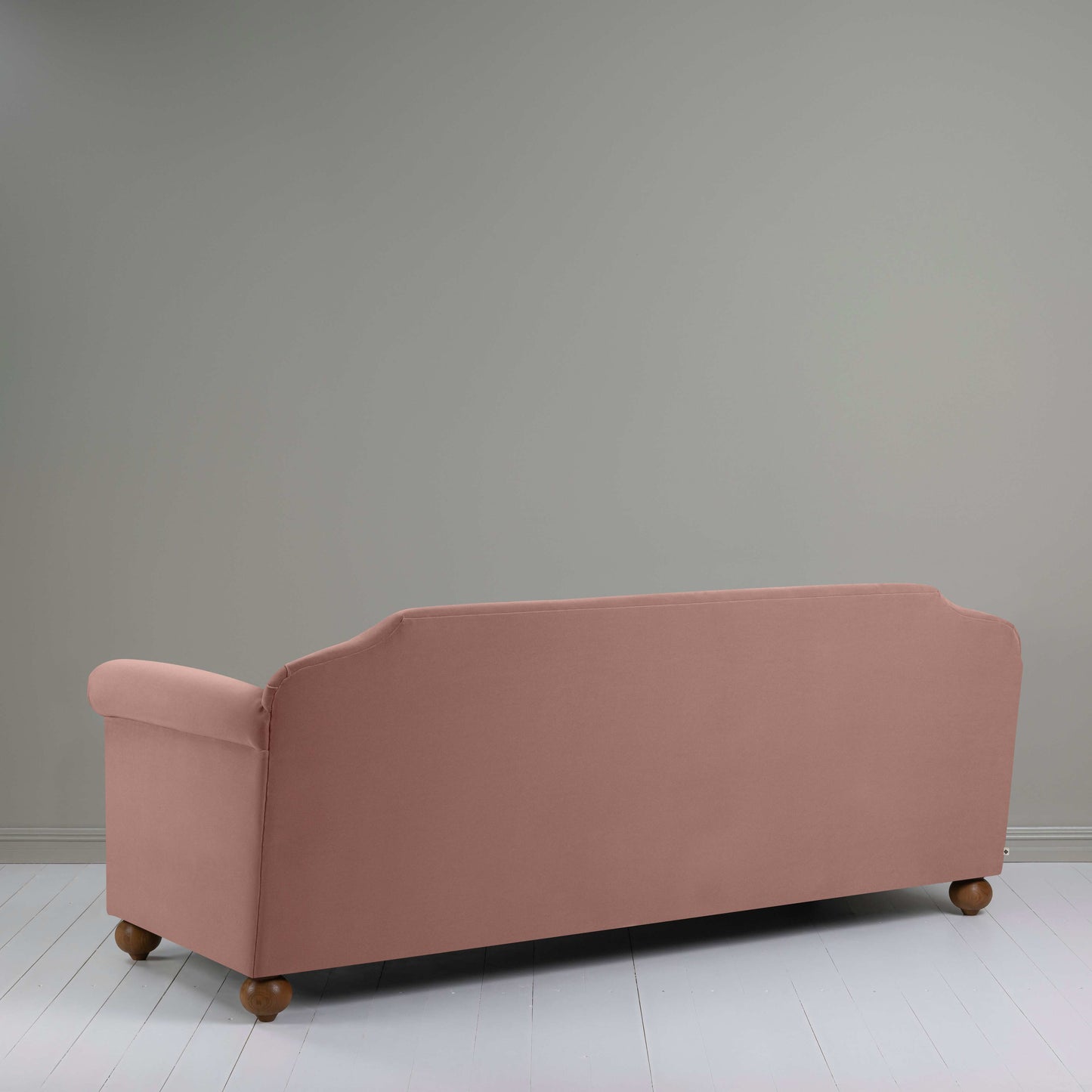 Dolittle 4 seater Sofa in Intelligent Velvet Dusky Pink, Back View - Nicola Harding