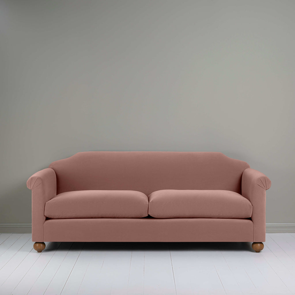 Dolittle 4 seater Sofa in Intelligent Velvet Dusky Pink, Front View - Nicola Harding