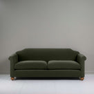 Dolittle 4 seater Sofa in Intelligent Velvet Seaweed, Front View - Nicola Harding